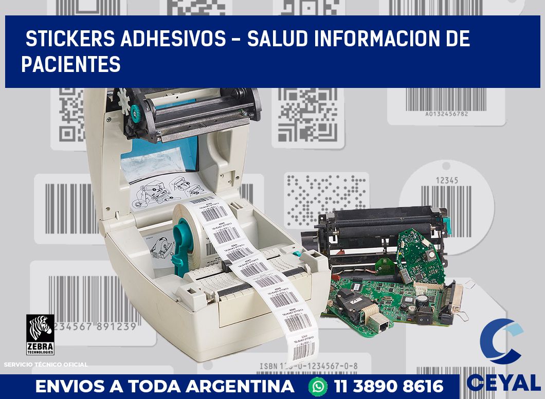 stickers adhesivos - salud informacion de pacientes