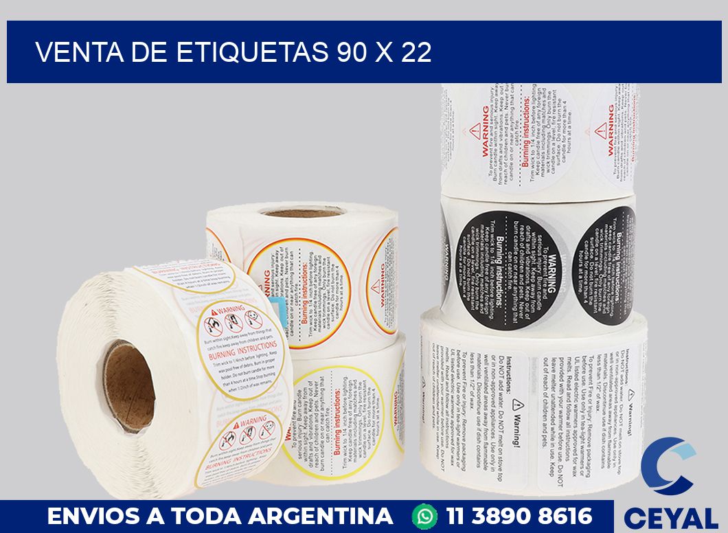 venta de etiquetas 90 x 22