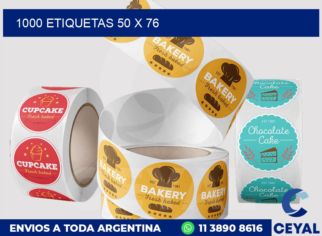 1000 etiquetas 50 x 76