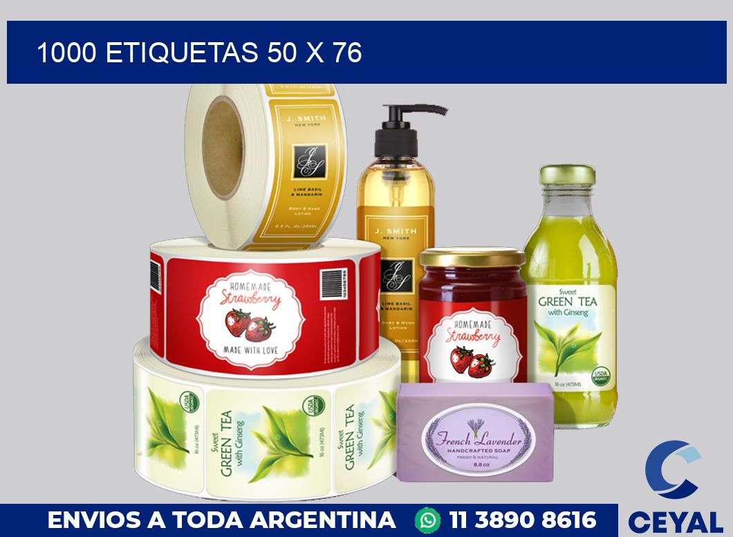 1000 etiquetas 50 x 76