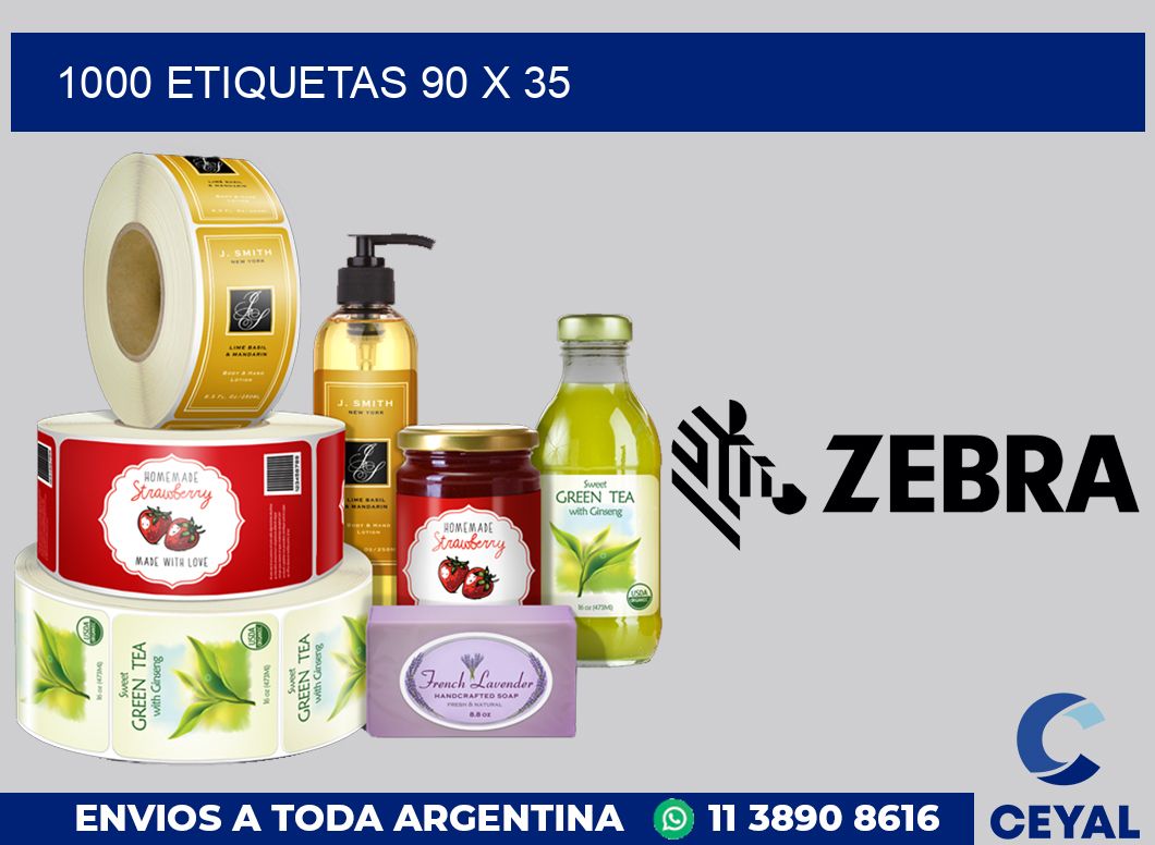1000 etiquetas 90 x 35