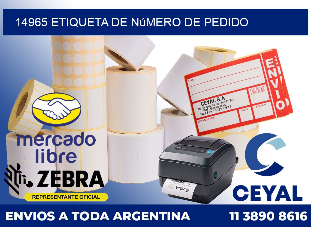 14965 Etiqueta de número de pedido
