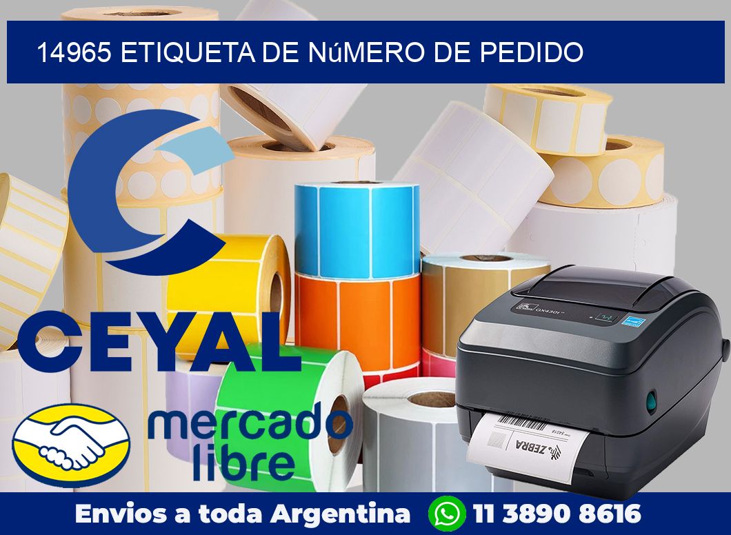 14965 Etiqueta de número de pedido