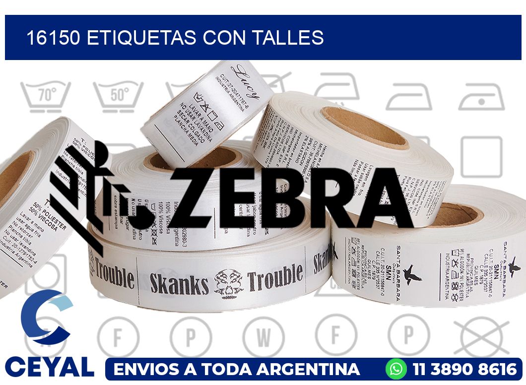 16150 Etiquetas con talles