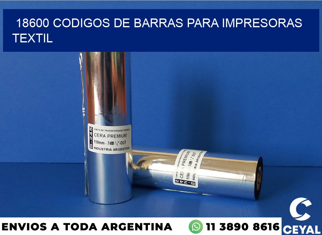 18600 codigos de barras para impresoras textil