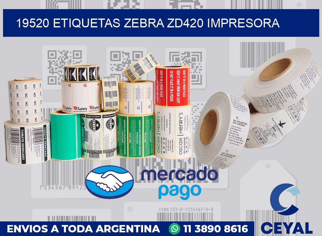 19520 etiquetas Zebra zd420 impresora