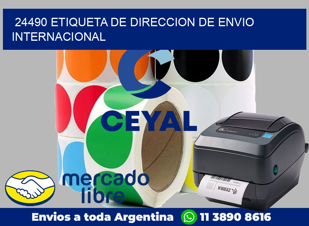 24490 Etiqueta de direccion de envio internacional