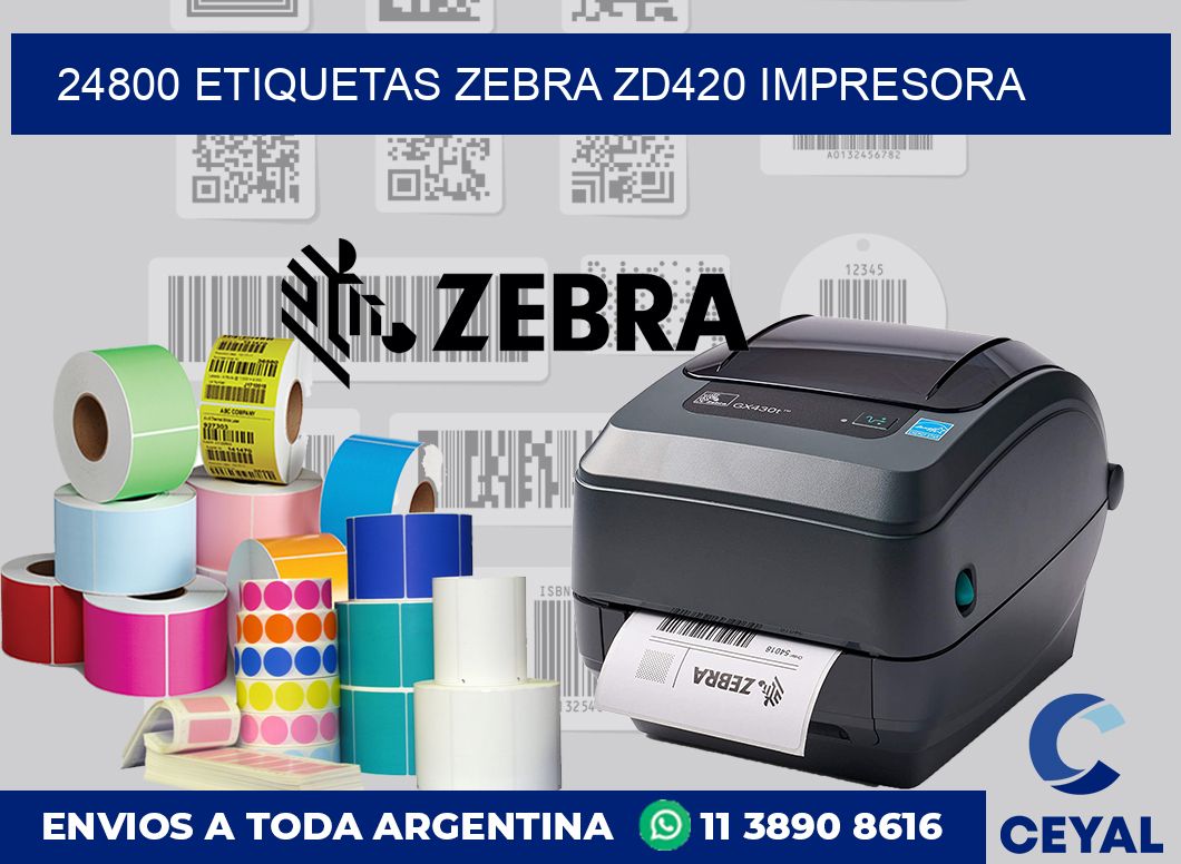 24800 etiquetas Zebra zd420 impresora