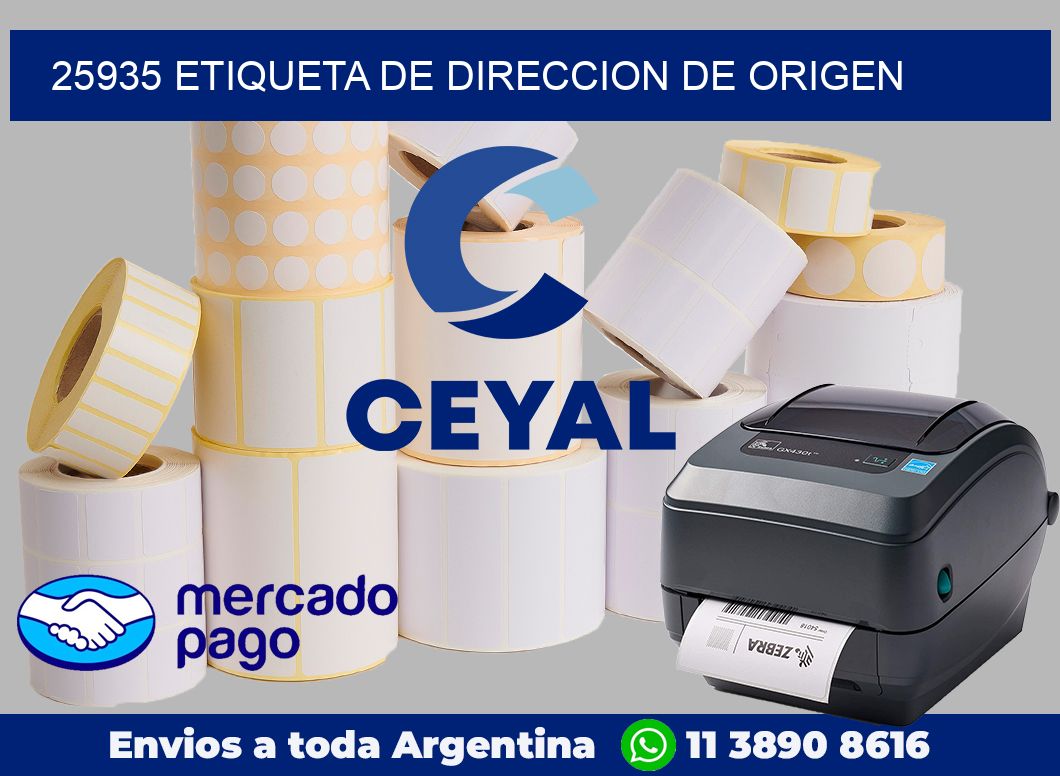 25935 Etiqueta de direccion de origen