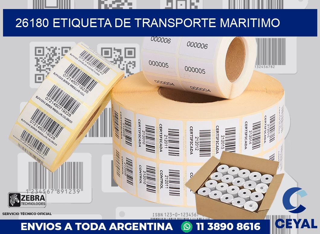 26180 Etiqueta de transporte maritimo