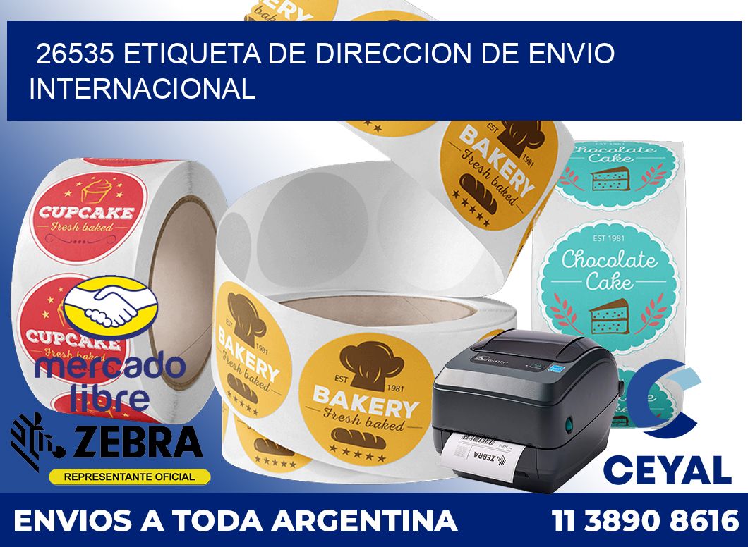 26535 Etiqueta de direccion de envio internacional