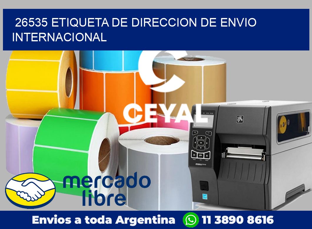 26535 Etiqueta de direccion de envio internacional