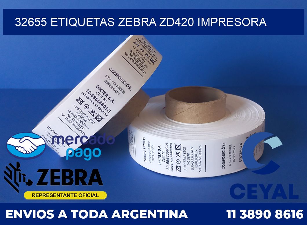 32655 etiquetas Zebra zd420 impresora