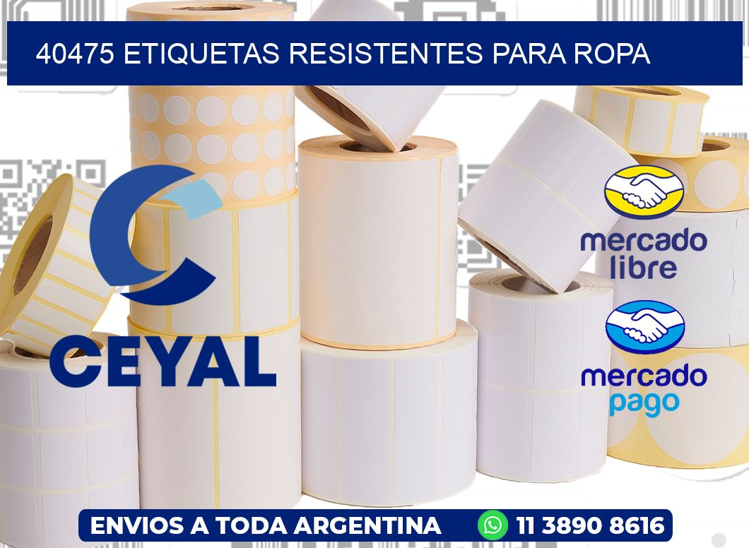 40475 Etiquetas resistentes para Ropa