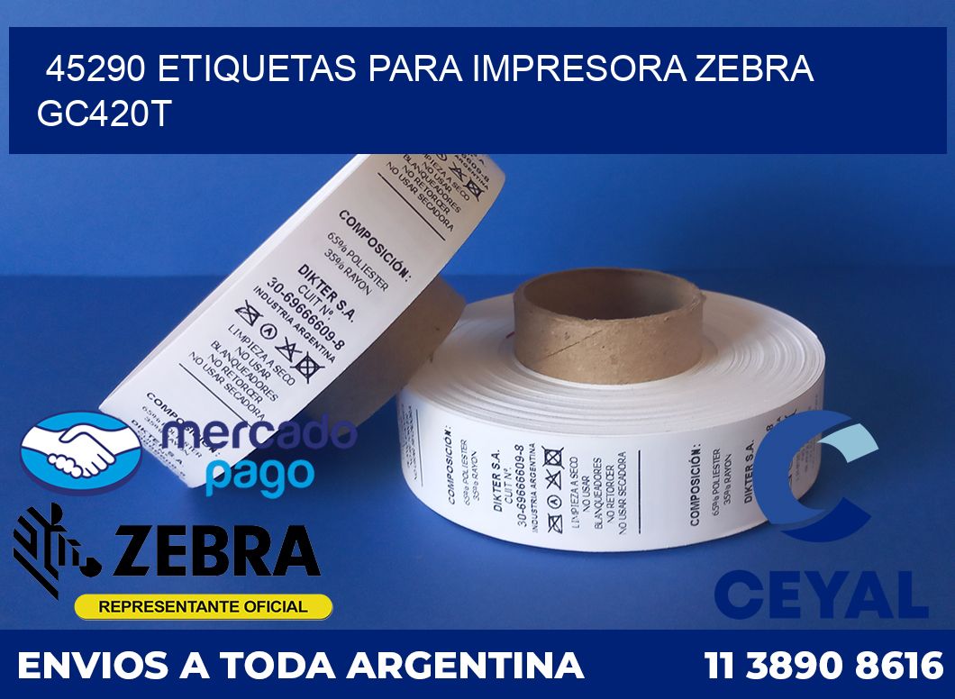 45290 etiquetas para impresora zebra GC420T