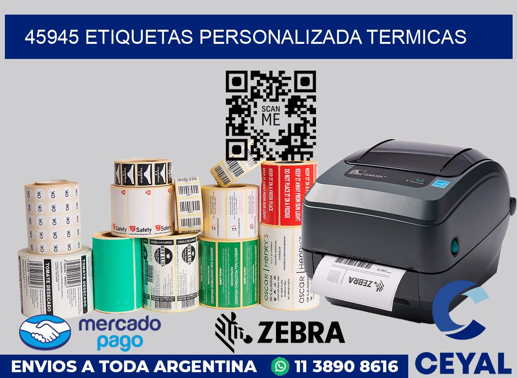 45945 etiquetas personalizada termicas