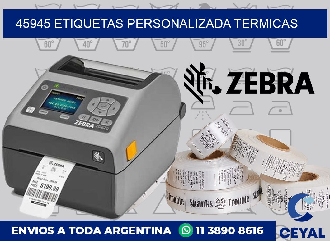 45945 etiquetas personalizada termicas
