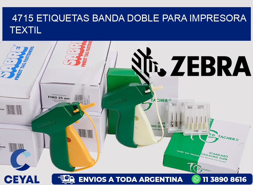 4715 etiquetas banda doble para impresora textil