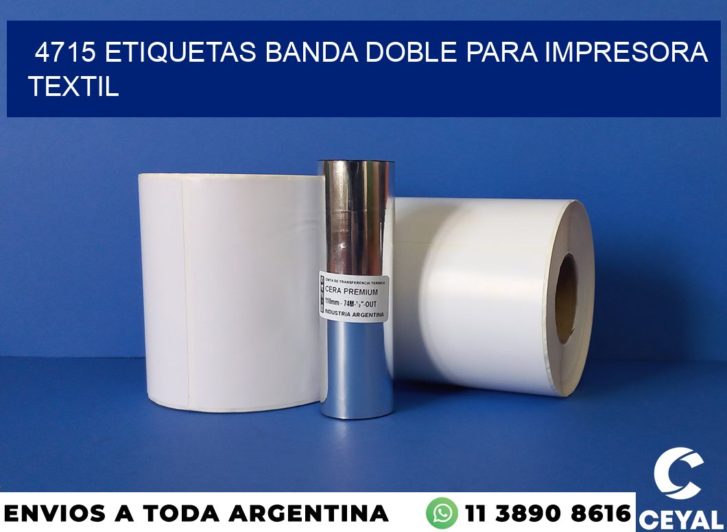 4715 etiquetas banda doble para impresora textil
