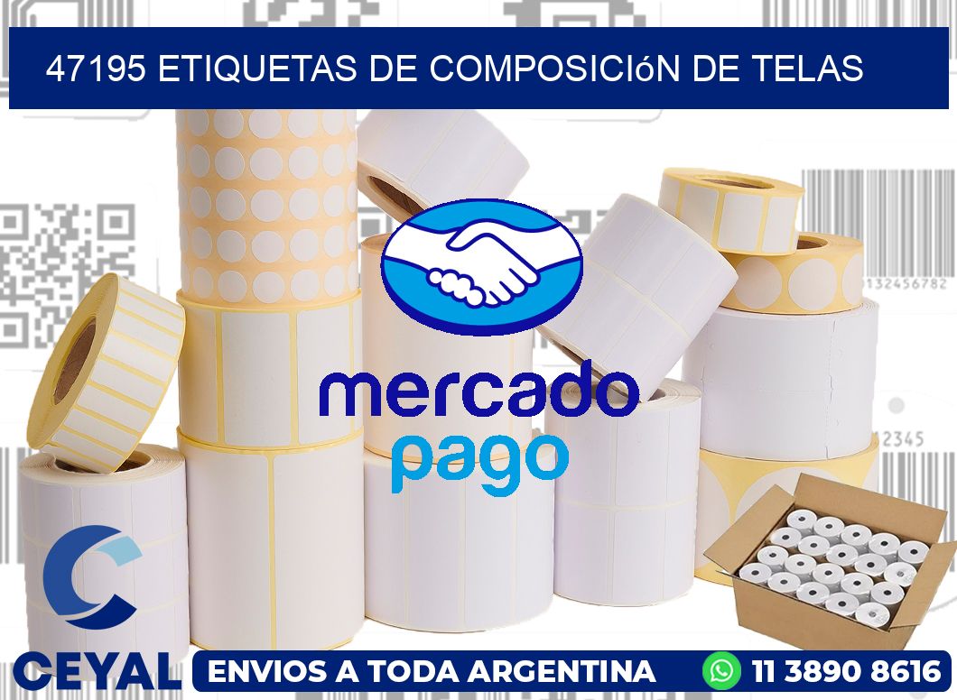 47195 Etiquetas de composición de Telas