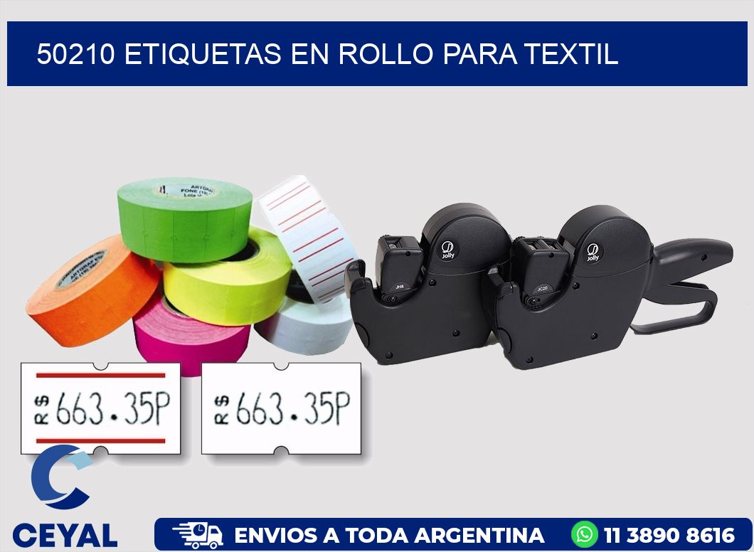 50210 etiquetas en rollo para textil
