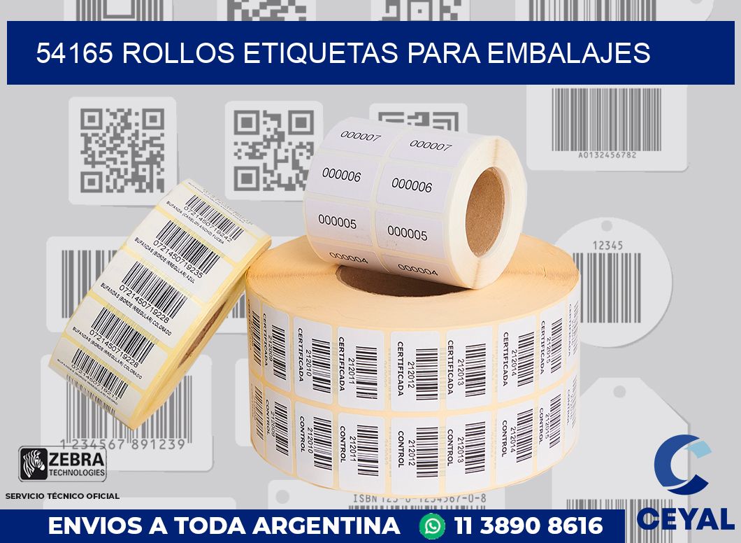 54165 Rollos etiquetas para embalajes