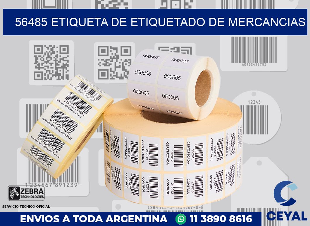56485 Etiqueta de etiquetado de mercancias