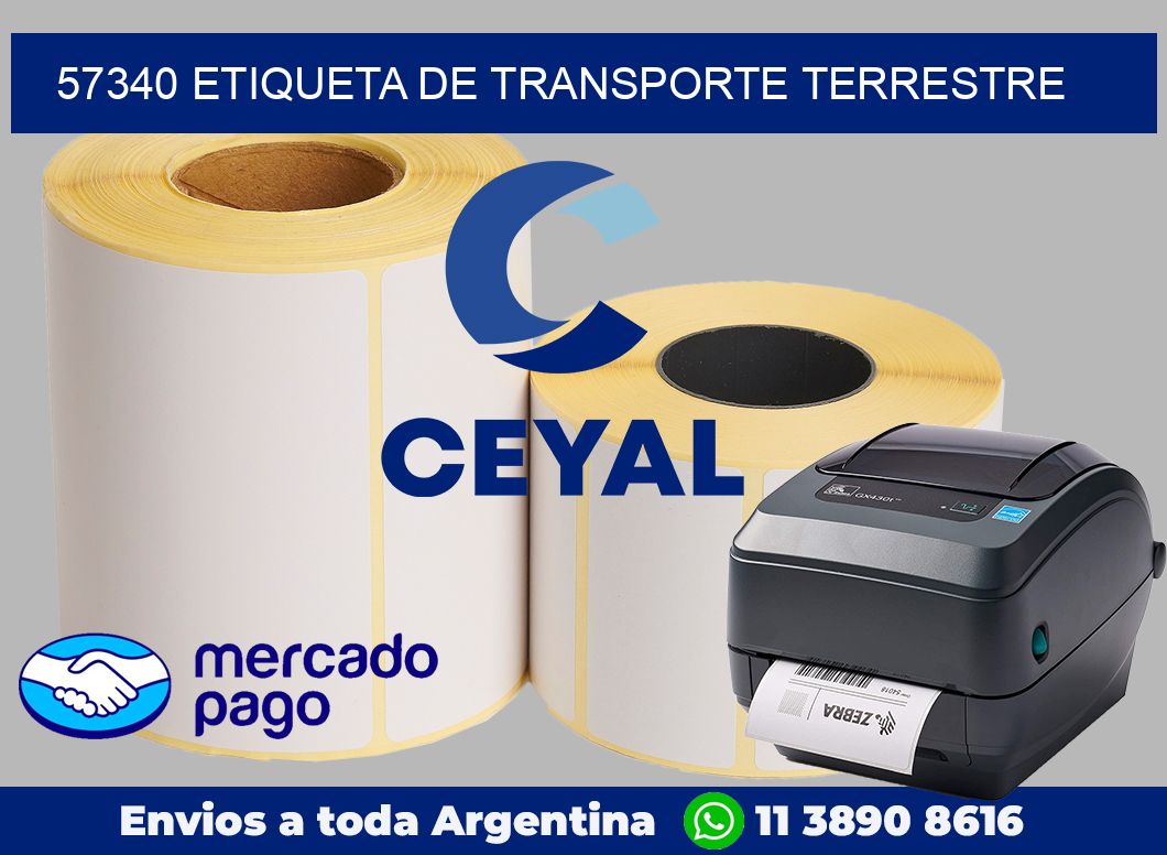 57340 Etiqueta de transporte terrestre