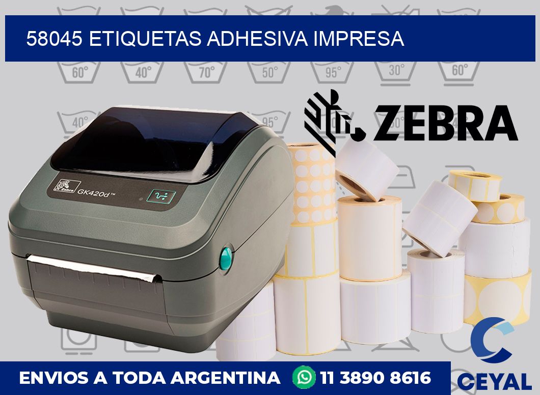 58045 etiquetas adhesiva impresa