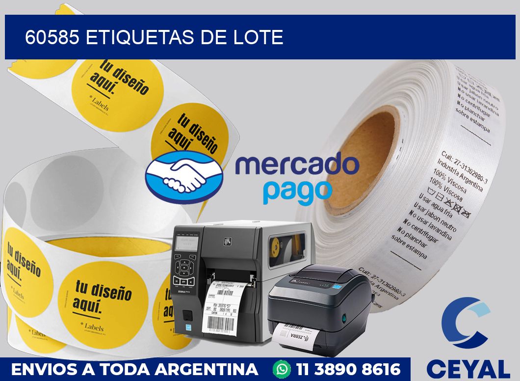 60585 Etiquetas de lote