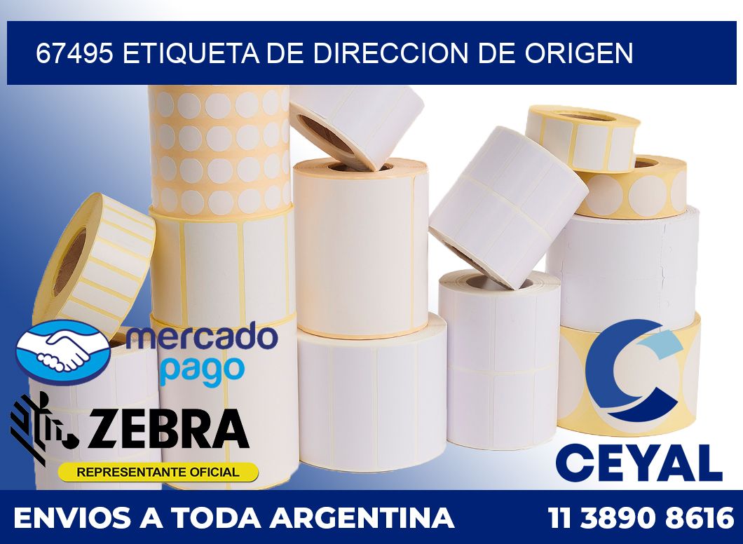 67495 Etiqueta de direccion de origen