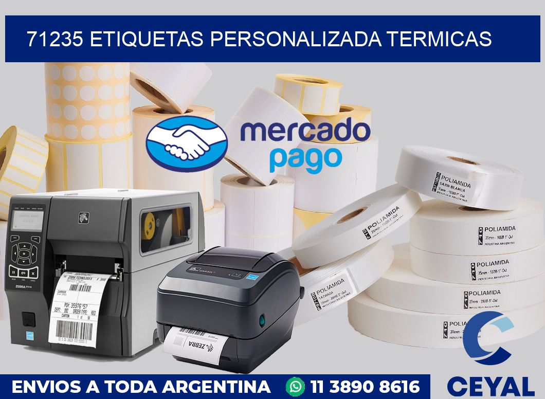 71235 etiquetas personalizada termicas