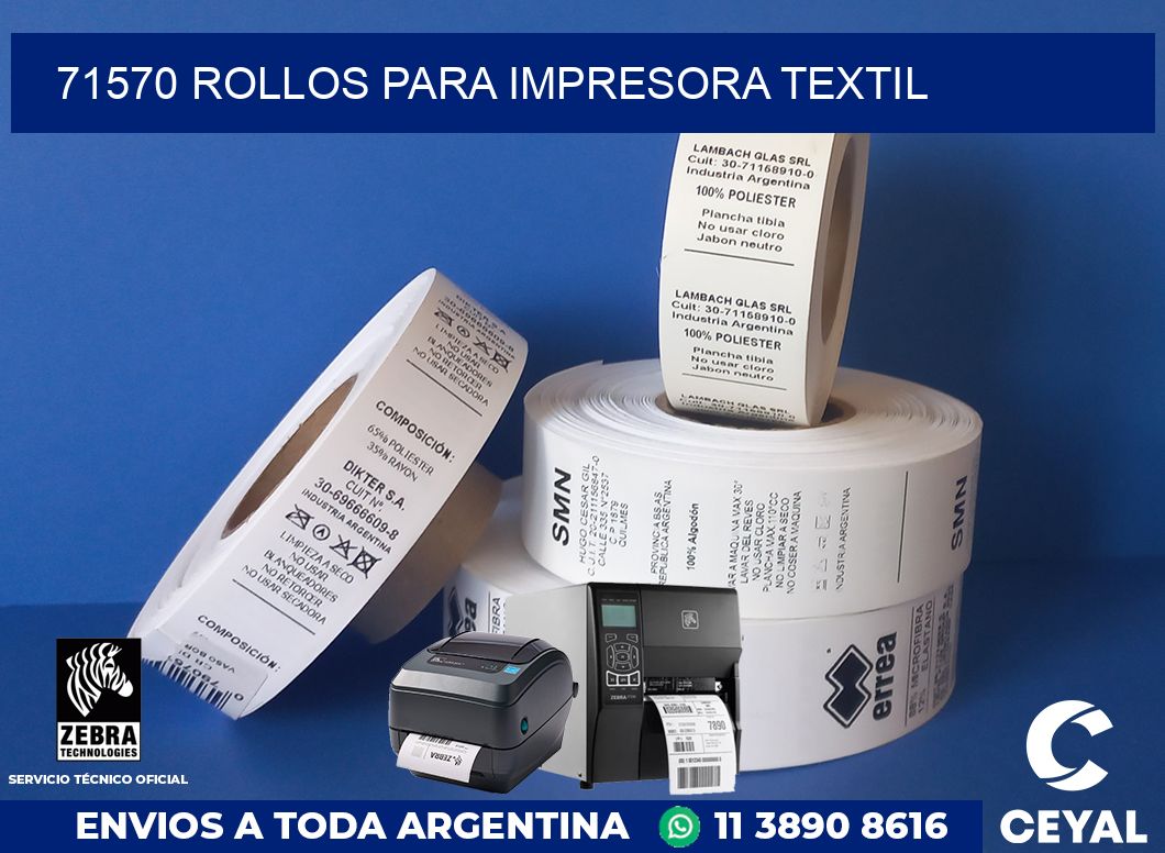 71570 rollos para impresora textil