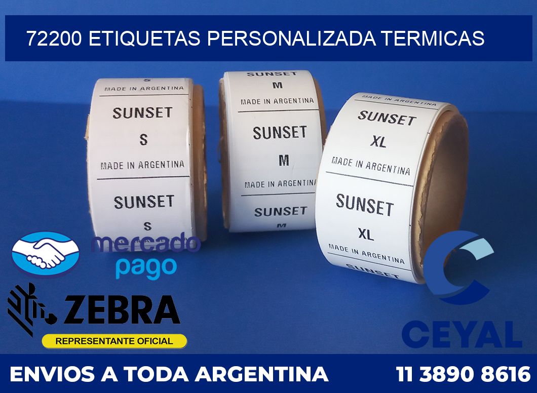 72200 etiquetas personalizada termicas