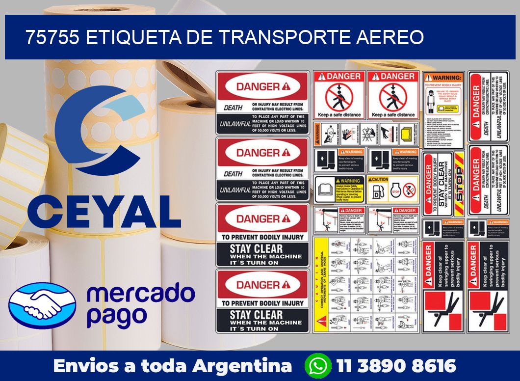 75755 Etiqueta de transporte aereo