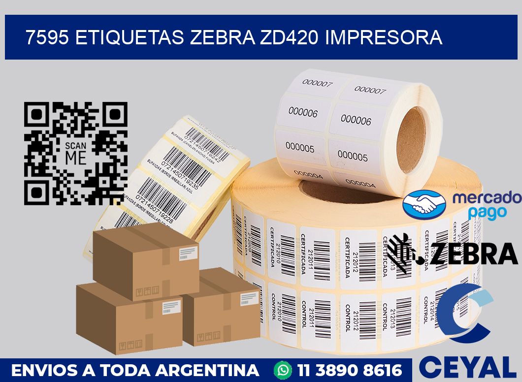 7595 etiquetas Zebra zd420 impresora