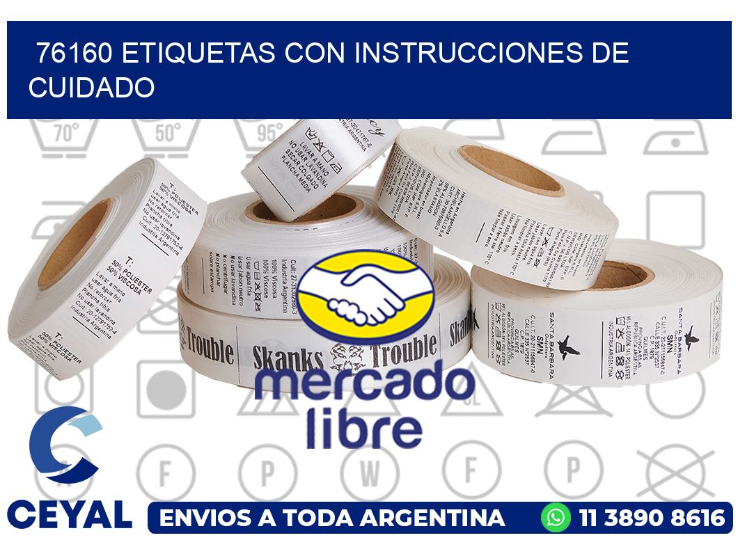 76160 Etiquetas con instrucciones de cuidado