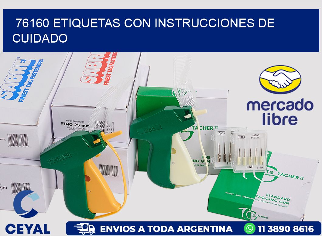 76160 Etiquetas con instrucciones de cuidado