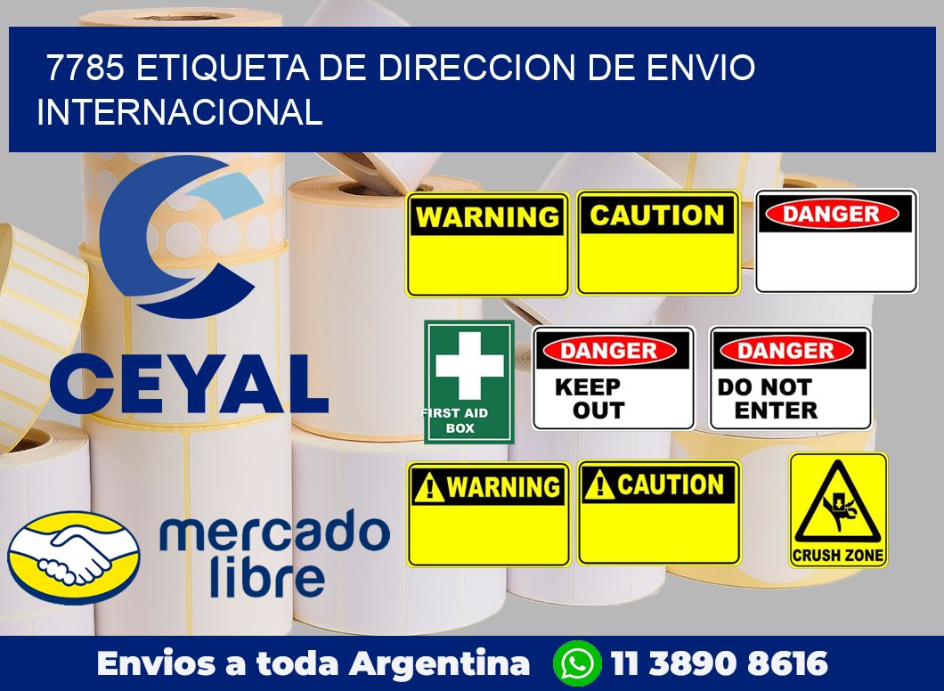 7785 Etiqueta de direccion de envio internacional