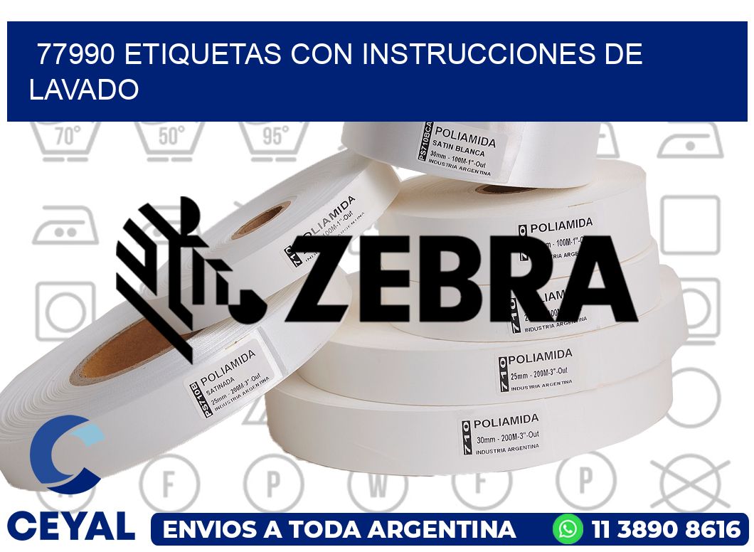 77990 Etiquetas con instrucciones de lavado