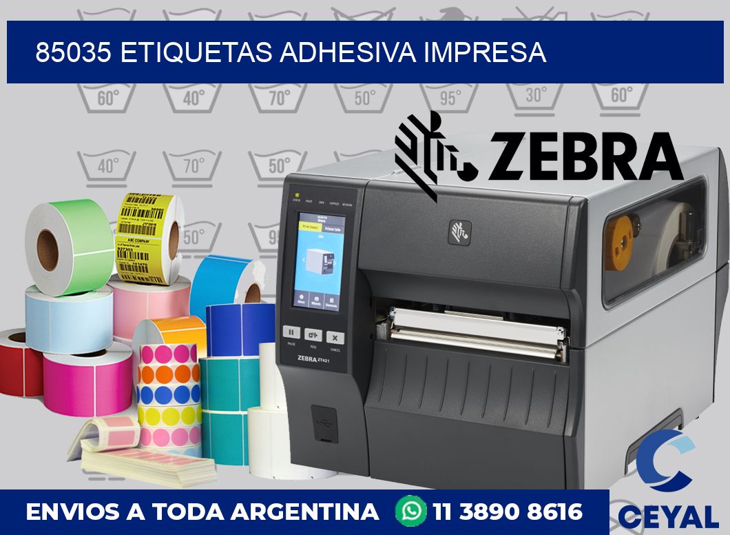 85035 etiquetas adhesiva impresa