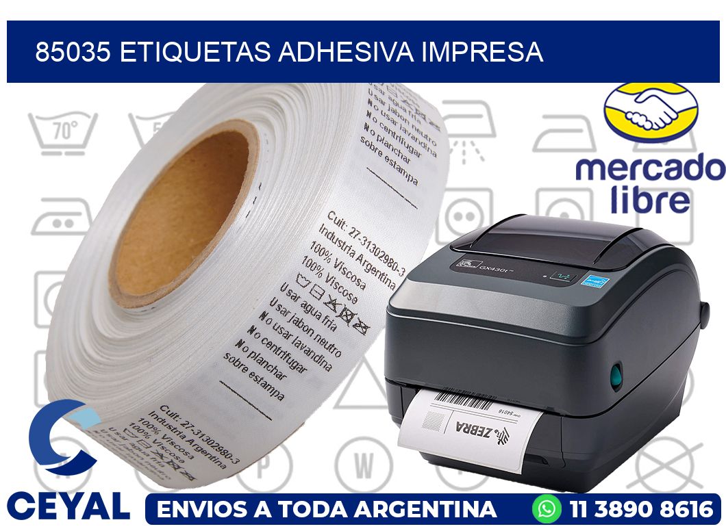 85035 etiquetas adhesiva impresa