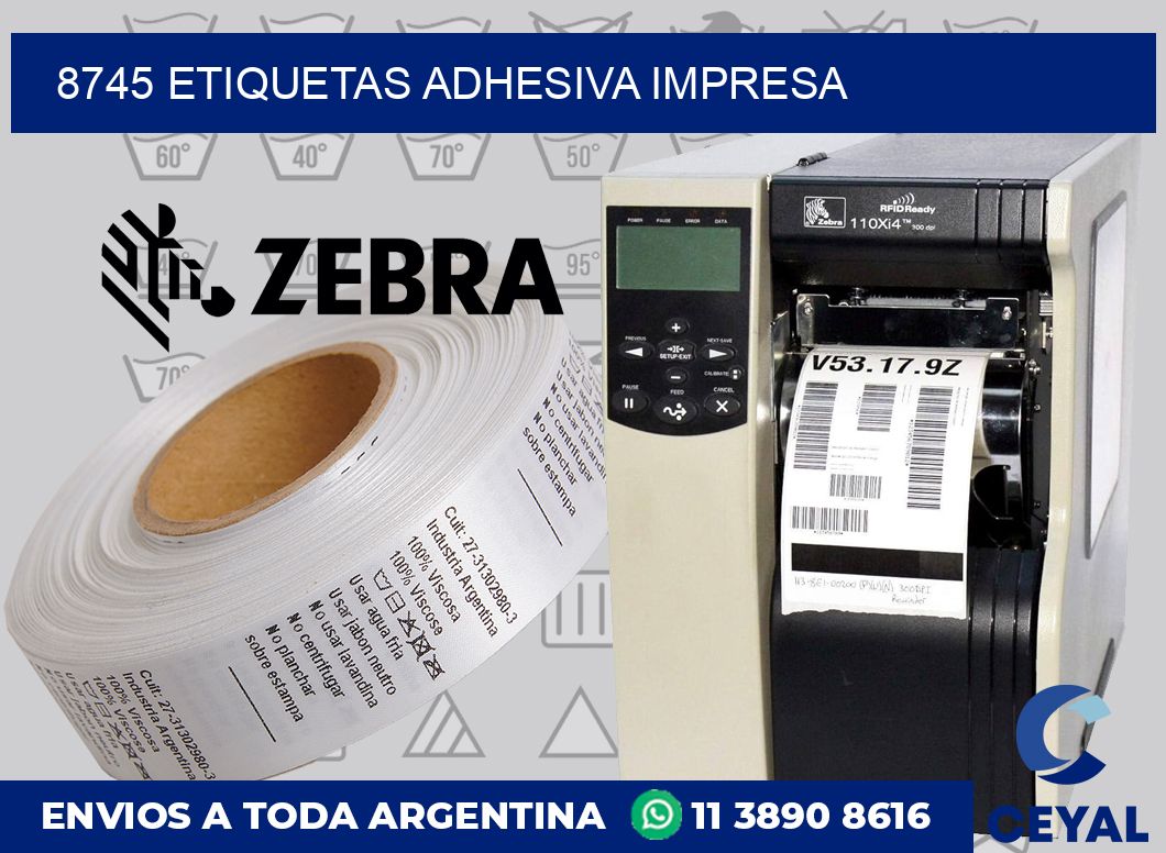 8745 etiquetas adhesiva impresa