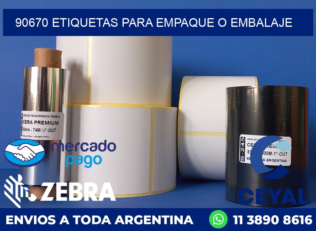 90670 etiquetas para empaque o embalaje