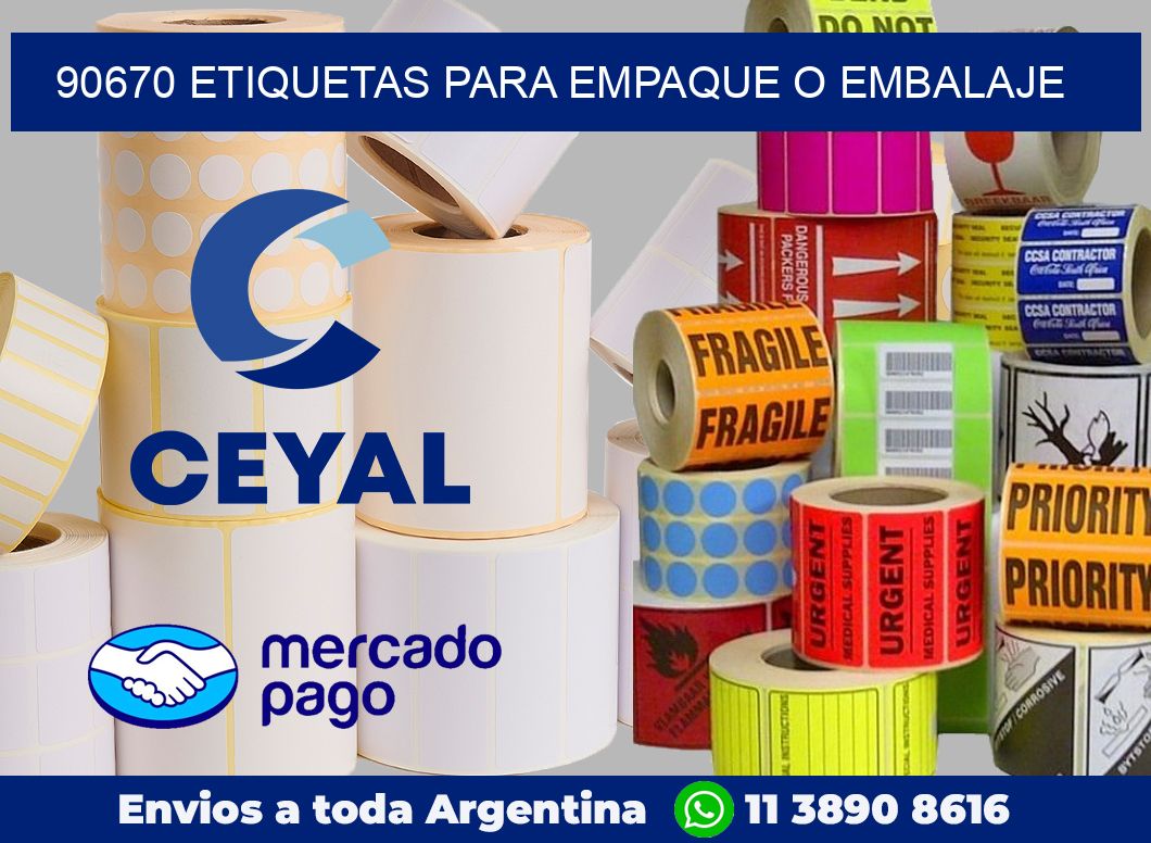 90670 etiquetas para empaque o embalaje