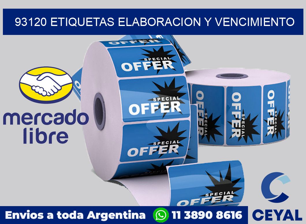 93120 Etiquetas elaboracion y vencimiento