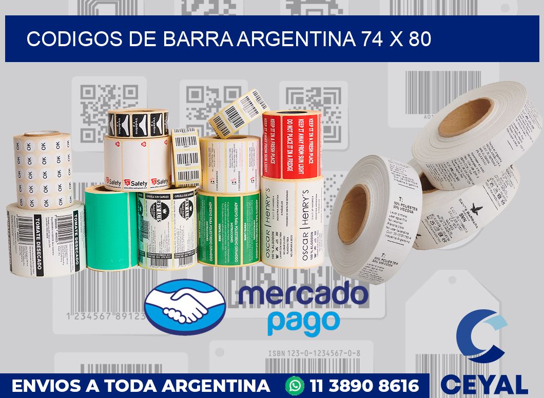 Codigos de barra Argentina 74 x 80