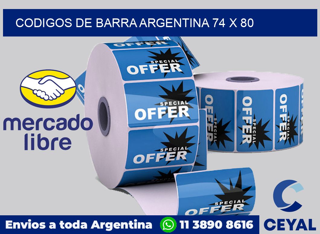 Codigos de barra Argentina 74 x 80