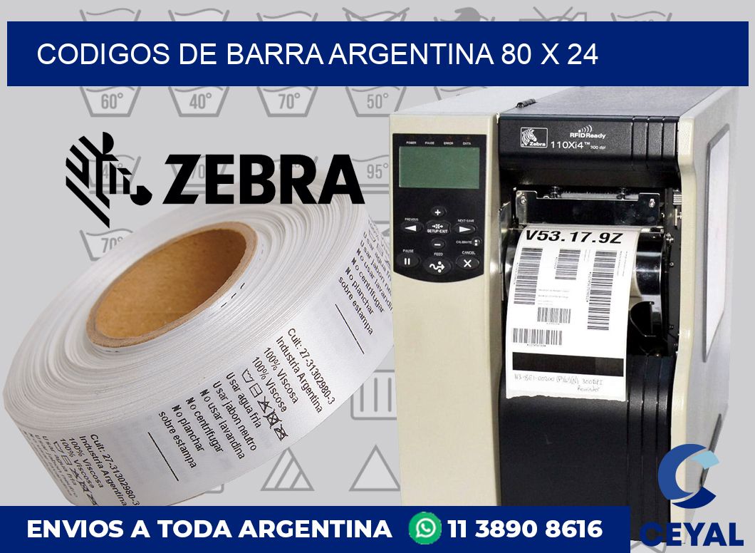 Codigos de barra Argentina 80 x 24