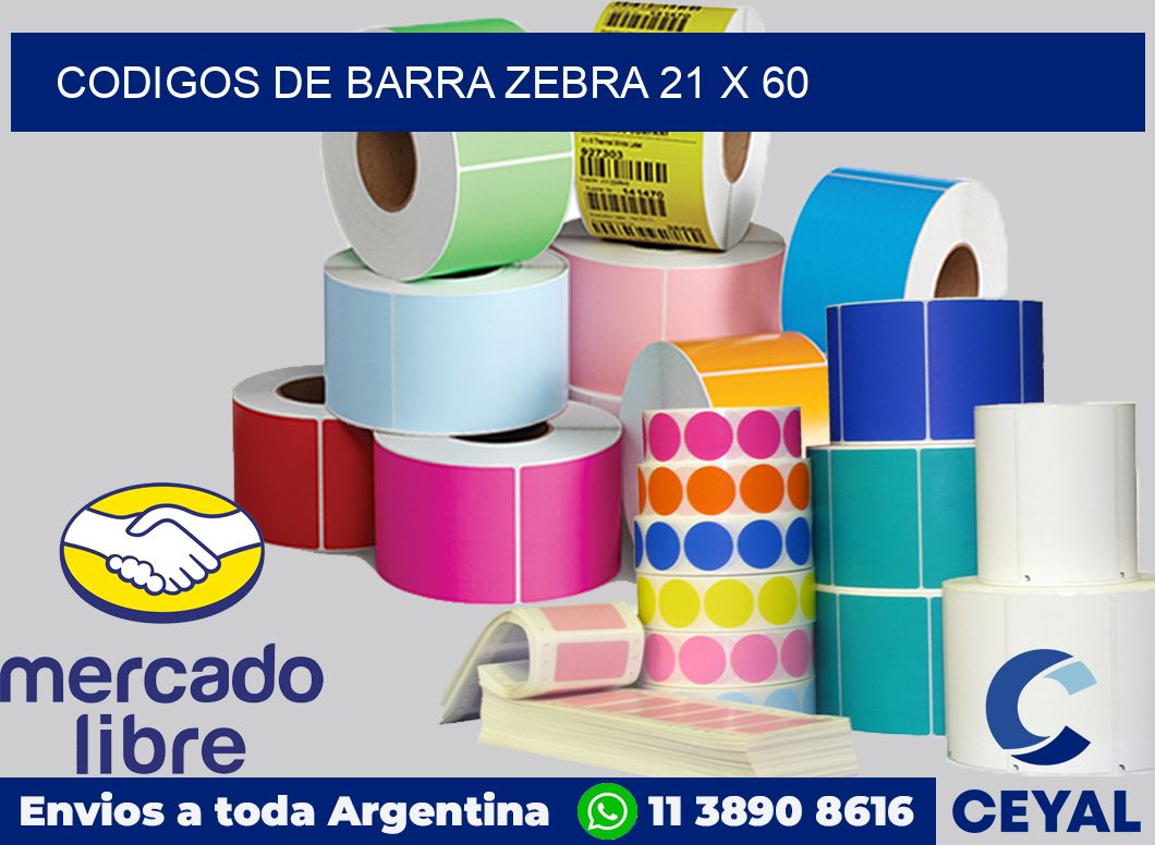 Codigos de barra Zebra 21 x 60
